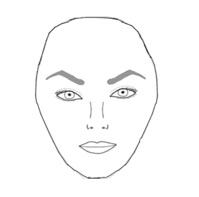 eyebrow shape for your face: diamond face shape